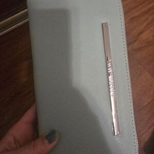 Light Blue Wallet with Silver Accent